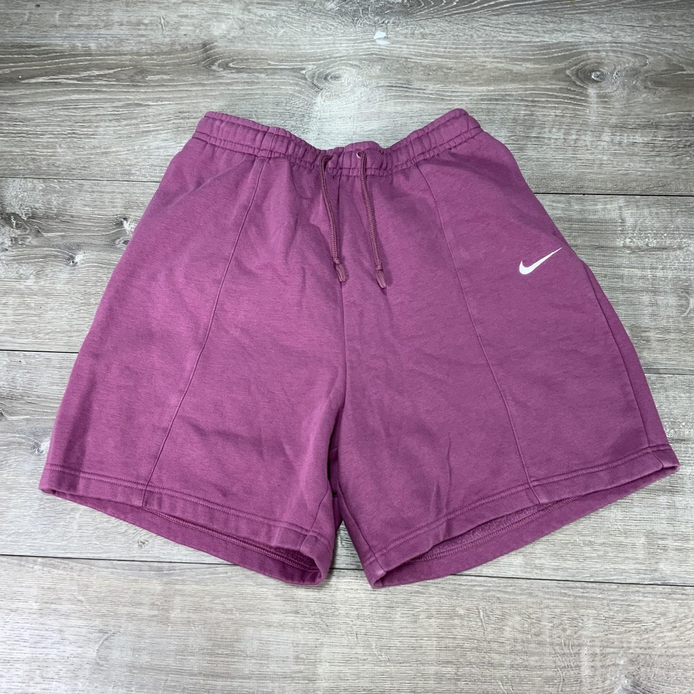 Nike‎ Fleece Shorts Mens Medium Purple Club Fleece Swoosh Drawstring DM1123-507